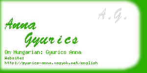 anna gyurics business card